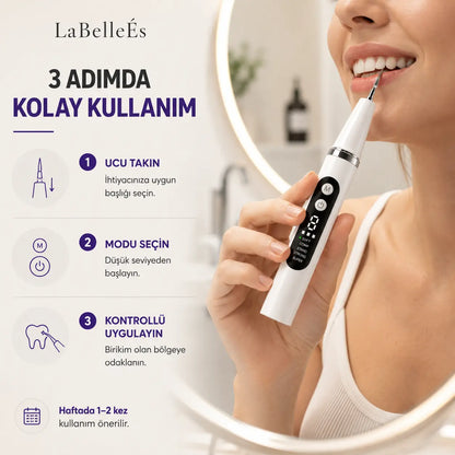 LaBelleÉs SmilePro™ Ultrasonik Diş Taşı Temizleyici – 5 Modlu LED’li Profesyonel Bakım Cihazı LaBelleÉs