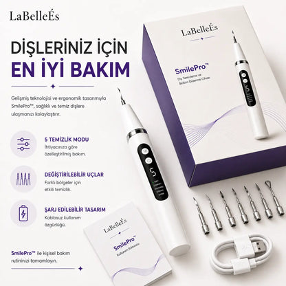 LaBelleÉs SmilePro™ Ultrasonik Diş Taşı Temizleyici – 5 Modlu LED’li Profesyonel Bakım Cihazı LaBelleÉs