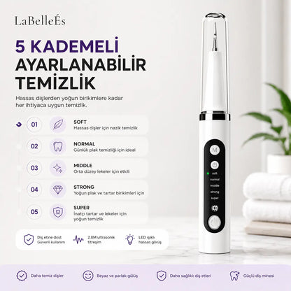 LaBelleÉs SmilePro™ Ultrasonik Diş Taşı Temizleyici – 5 Modlu LED’li Profesyonel Bakım Cihazı LaBelleÉs
